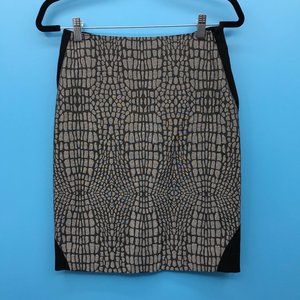 Diane von Furstenberg Emma Pencil Skirt Black Silver Size 4 NEW Retail $275